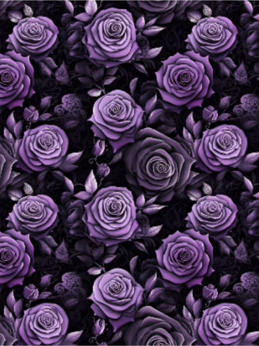 Purple Rose Pattern Plush Throw Blanket